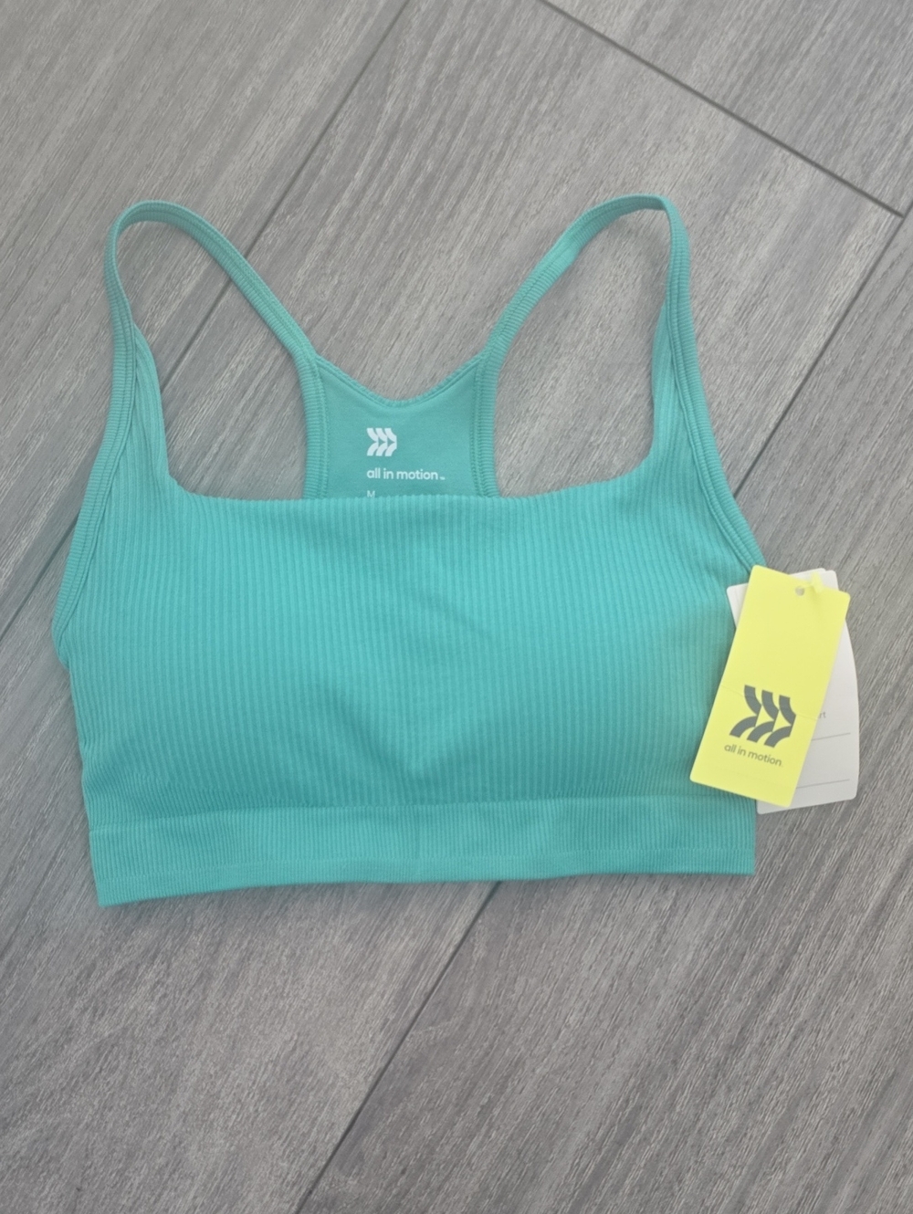 all in motion Ribbed Teal Scoop Neck Sports Bra